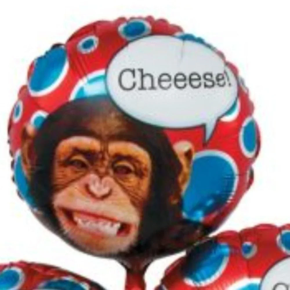 Mylar‎ Balloons / Monkey / “Cheese” (Set of 3 / 18” balloons)